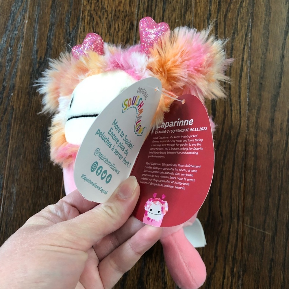 Squishmallows 6” Pink/Orange Tye-Die Caparinne the Big Foot - Valentine’s Day - Picture 7 of 8